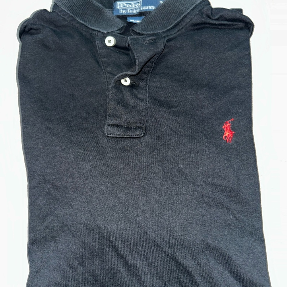 Polo by Ralph Lauren Men's Polo Shirt in Black with Red Logo